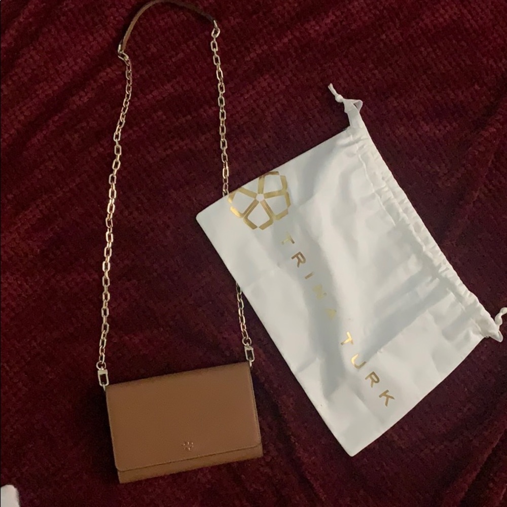 Tory Burch Robinson Saffiano chain purse/ wallet